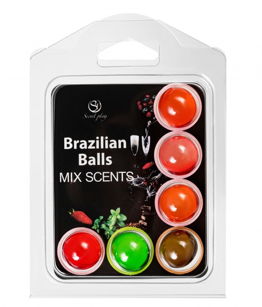 Набор из 6 шариков с ароматизированными массажными маслами Brazilian Balls - Secret Play - купить с доставкой в Саранске