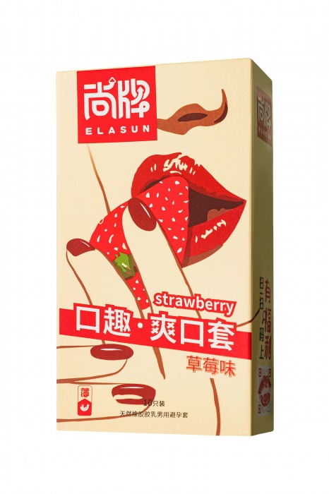 Презервативы Elasun Strawberry с аромато клубники - 10 шт. - Elasun - купить с доставкой в Саранске