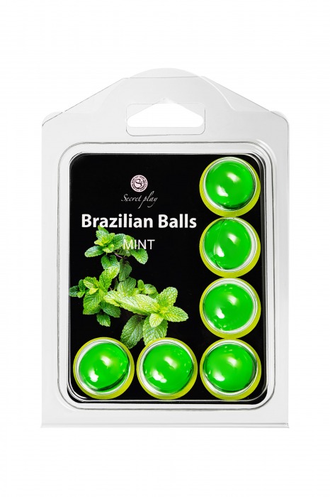 Набор из 6 шариков с массажным маслом Brazilian Balls с ароматом мяты - Secret Play - купить с доставкой в Саранске