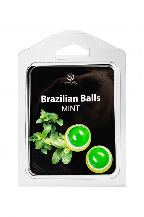 Набор из 2 шариков с массажным маслом Brazilian Balls с ароматом мяты - Secret Play - купить с доставкой в Саранске