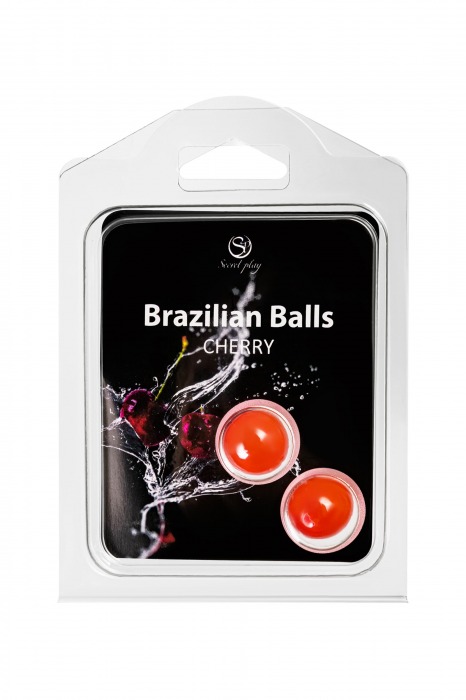 Набор из 2 шариков с массажным маслом Brazilian Balls с ароматом вишни - Secret Play - купить с доставкой в Саранске