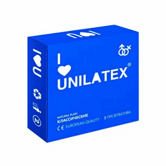 Классические презервативы Unilatex Natural Plain - 3 шт. - Unilatex - купить с доставкой в Саранске