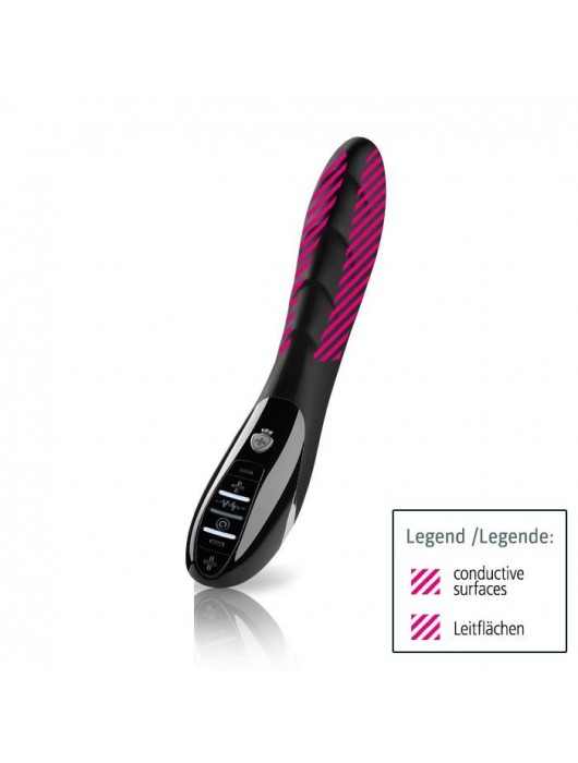 Вибратор с электростимуляцией Sizzling Simon Black Edition - 27 см. - MyStim - купить с доставкой в Саранске