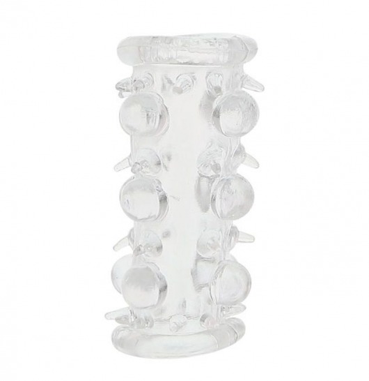 Прозрачная насадка на пенис с шипами и бугорками JELLY JOY LUST CLUSTER CLEAR - Dream Toys - в Саранске купить с доставкой