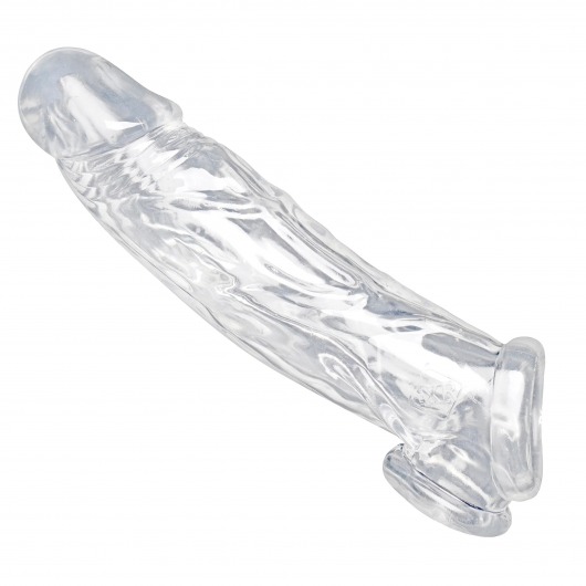 Прозрачная насадка для увеличения члена Realistic Clear Penis Enhancer and Ball Stretcher - 20,3 см. - XR Brands - в Саранске купить с доставкой