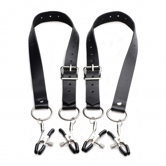 Ремни с зажимами для половых губ Spread Labia Spreader Straps with Clamps - XR Brands - купить с доставкой в Саранске