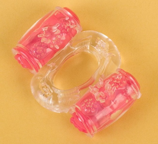 Прозрачное виброкольцо с двумя вибропульками - Toyfa Basic - в Саранске купить с доставкой