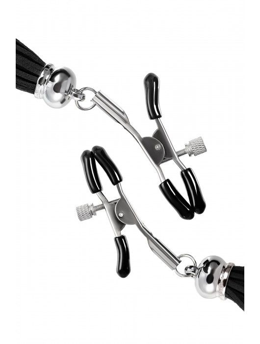 Зажимы на соски «Прищепки» с черными кисточками из замши - Pecado - купить с доставкой в Саранске