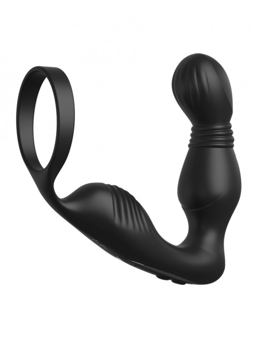 Черный вибростимулятор простаты с эрекционным кольцом Ass-Gasm Pro P-Spot Milker - Pipedream - в Саранске купить с доставкой