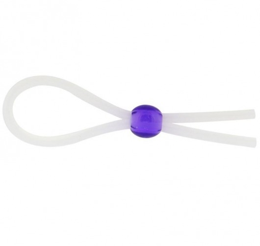 Прозрачное лассо с фиолетовой бусиной SILICONE COCK RING WITH BEAD LAVENDER - NMC - в Саранске купить с доставкой