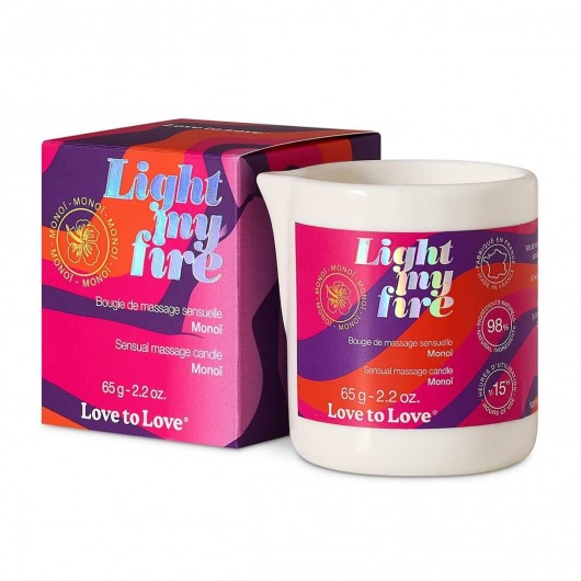 Массажная свеча Light My Fire с ароматом моной - 80 мл. - Love to Love - купить с доставкой в Саранске