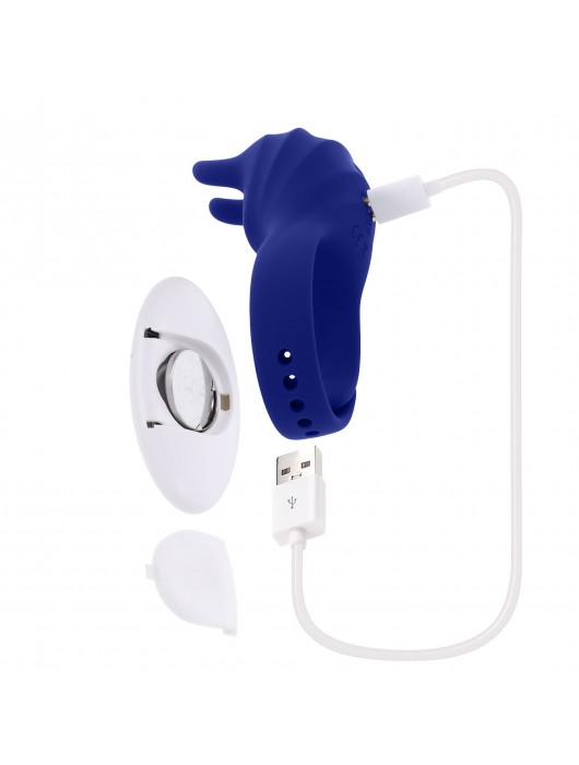 Синее эрекционное виброкольцо с клиторальной подушечкой и пультом ДУ Adjustable Fun Ring - Zero Tolerance - в Саранске купить с доставкой