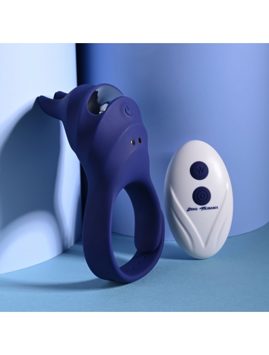 Синее эрекционное виброкольцо с клиторальной подушечкой и пультом ДУ Adjustable Fun Ring - Zero Tolerance - в Саранске купить с доставкой