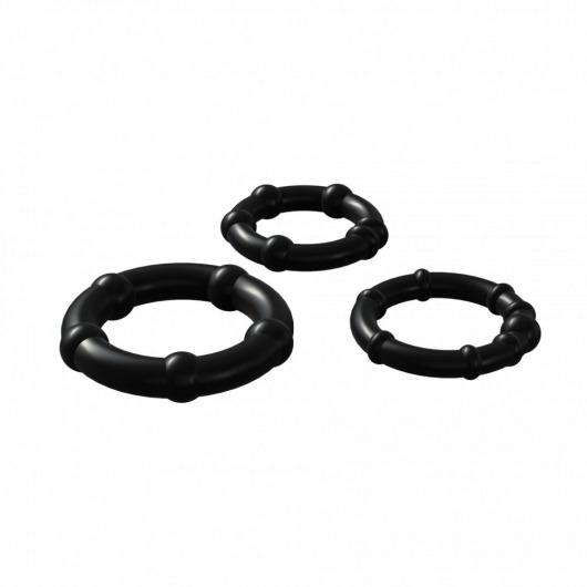 Набор из 3 черных эрекционных колец Babooom Ring Set - Adrien Lastic - в Саранске купить с доставкой