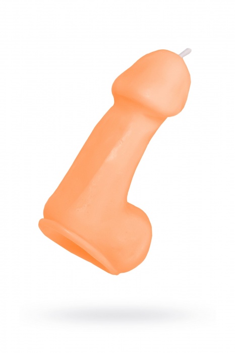 Оранжевая свеча в форме пениса - 47 гр. - Pecado - купить с доставкой в Саранске