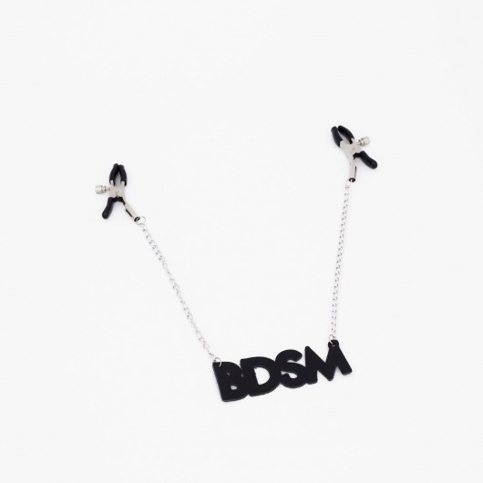 Зажимы на соски с кожаной подвеской BDSM - Crazy Handmade - купить с доставкой в Саранске