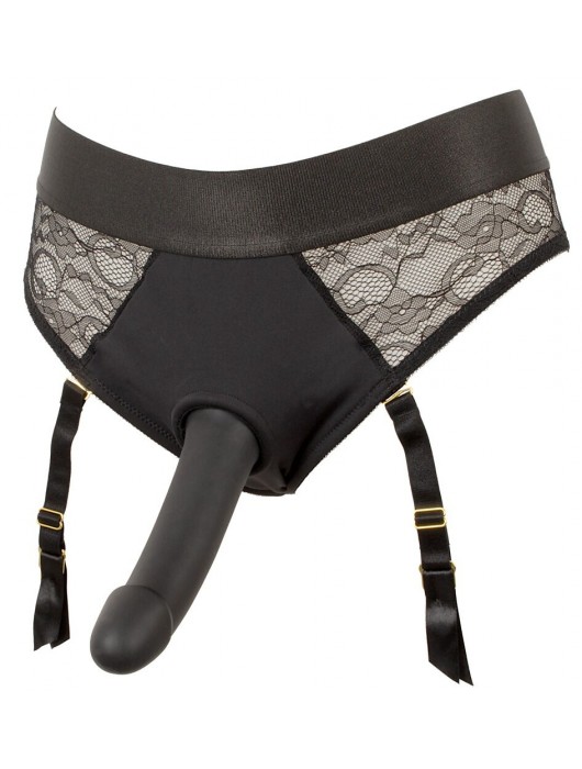 Черный женский страпон Strap-on Set: трусики и насадка - Orion - купить с доставкой в Саранске
