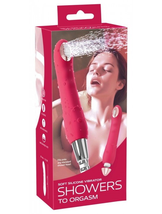 Малиновая насадка на душ с вибрацией Showers to orgasm - 20,1 см. - Orion - купить с доставкой в Саранске