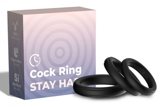 Набор из 3 черных эрекционных колец Stay Hard - Boys of Toys - в Саранске купить с доставкой