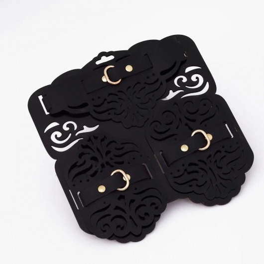 Фигурный набор для БДСМ-игр с узорами и золотистой фурнитурой - Crazy Handmade - купить с доставкой в Саранске