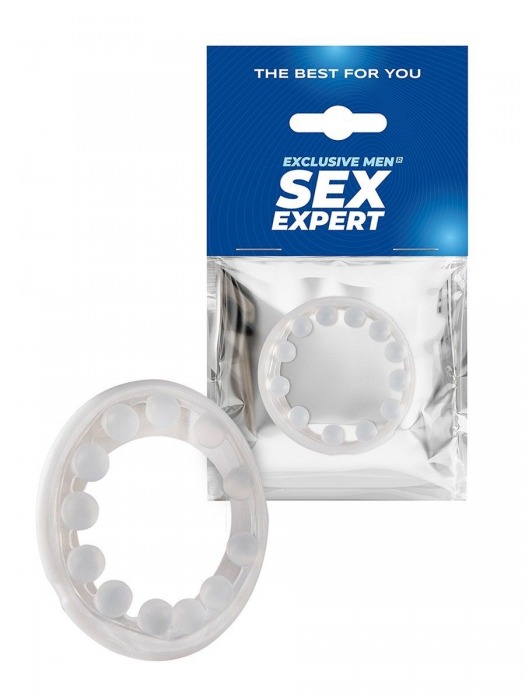 Эрекционное кольцо со стимулирующими шариками на поверхности - Sex Expert - в Саранске купить с доставкой