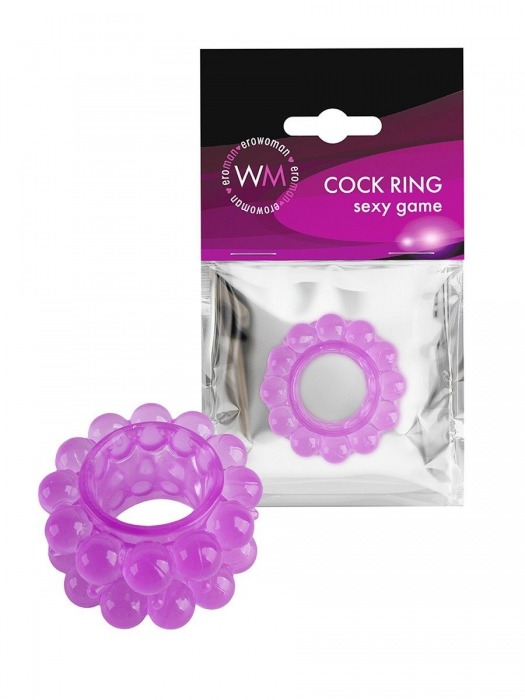 Лиловое эрекционное кольцо с 2 рядами стимулирующих шариков - Erowoman-Eroman - в Саранске купить с доставкой