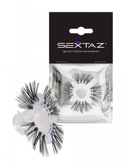 Эластичное эрекционное кольцо с черными «ресничками» - Sextaz - в Саранске купить с доставкой
