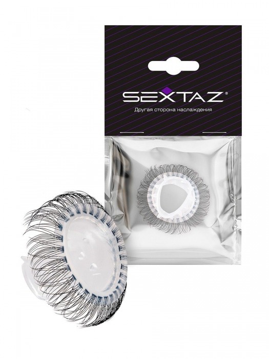 Эластичное эрекционное кольцо с длинными черными «ресничками» - Sextaz - в Саранске купить с доставкой