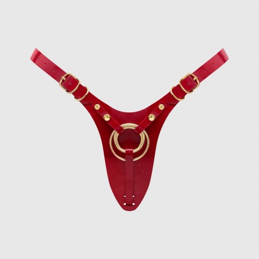 Красный пояс для фиксации насадок Strap-On-Me Leatherette Harness Fabulous - Strap-on-me - купить с доставкой в Саранске