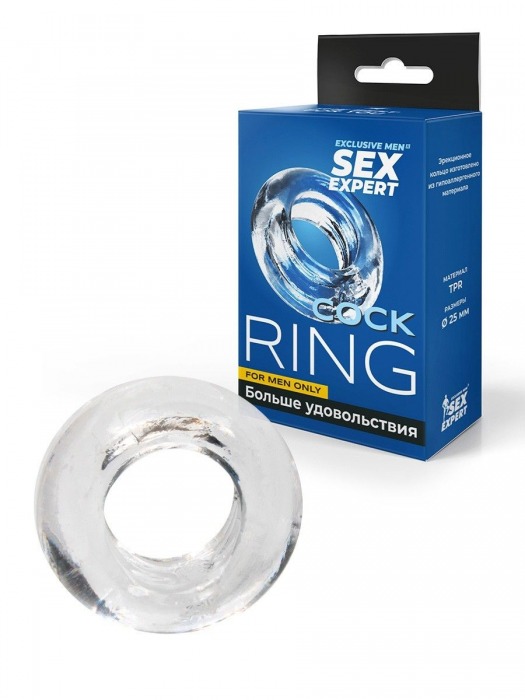 Прозрачное эрекционное кольцо-бублик - Sex Expert - в Саранске купить с доставкой