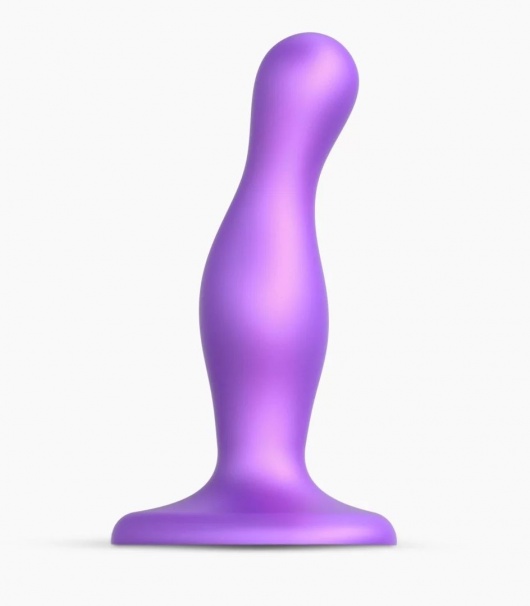 Фиолетовая насадка Strap-On-Me Dildo Plug Curvy size S - Strap-on-me - купить с доставкой в Саранске