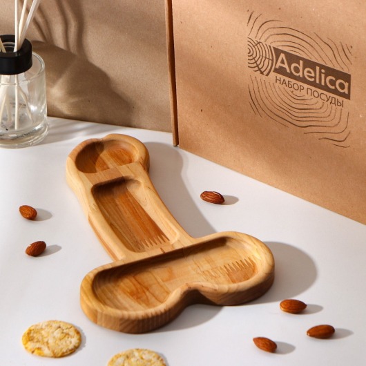 Деревянное блюдо для подачи в форме члена (25 х 16,5 х 1,7 см) - Сима-Ленд - купить с доставкой в Саранске