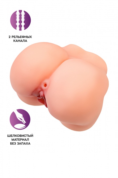 Реалистичный мастурбатор в форме попки с 2 любовными входами - No Name - в Саранске купить с доставкой