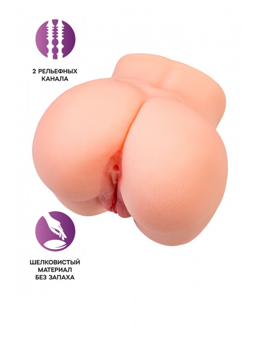 Реалистичный мастурбатор в форме попки с двумя любовными входами - No Name - в Саранске купить с доставкой