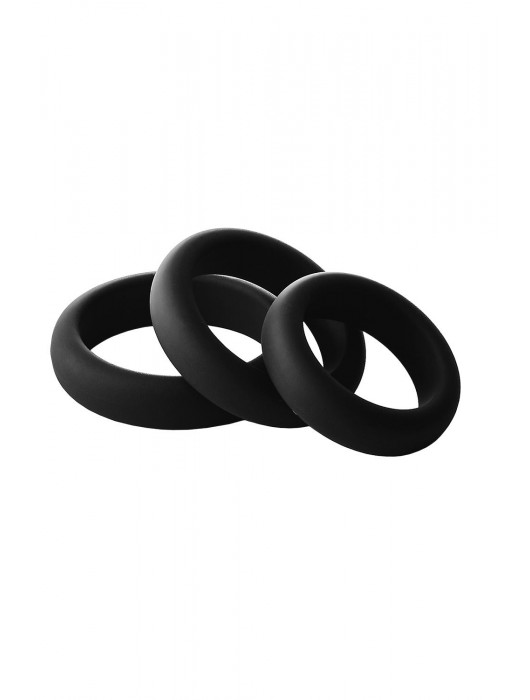 Набор из 3 черных эрекционных колец Smooth Silicone Cockring Pack - Dream Toys - в Саранске купить с доставкой