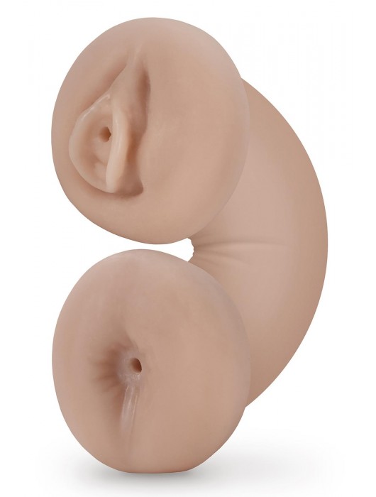 Телесный люминесцентный двусторонний мастурбатор Tasha - Blush Novelties - в Саранске купить с доставкой