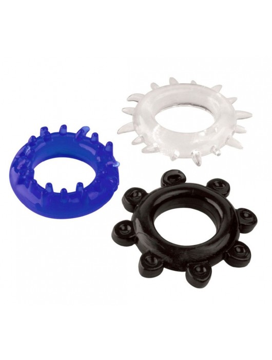 Набор из 3 эрекционных колец разного цвета и рельефа - Boys of Toys - в Саранске купить с доставкой