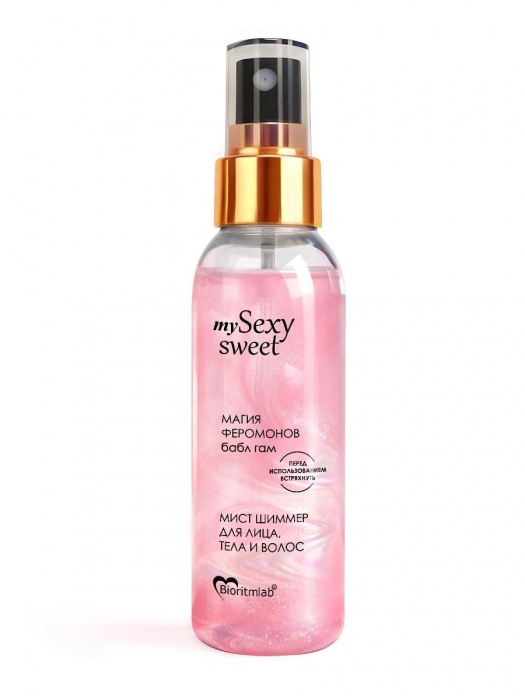 Мист для лица, тела и волос Sexy Sweet с ароматом бабл-гам, шиммером и феромонами - 95 мл. -  - Магазин феромонов в Саранске