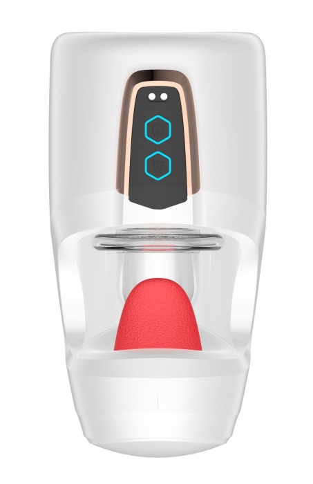 Белый мастурбатор с язычком и возвратно-поступательными движениями - Secwell - в Саранске купить с доставкой