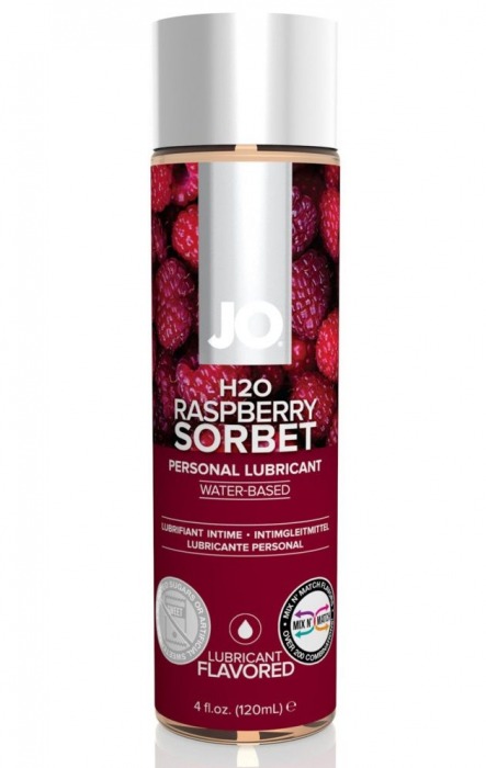 Лубрикант на водной основе с ароматом малины JO Flavored Raspberry Sorbet - 120 мл. - System JO - купить с доставкой в Саранске