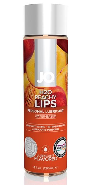 Лубрикант на водной основе с ароматом персика JO Flavored Peachy Lips - 120 мл. - System JO - купить с доставкой в Саранске