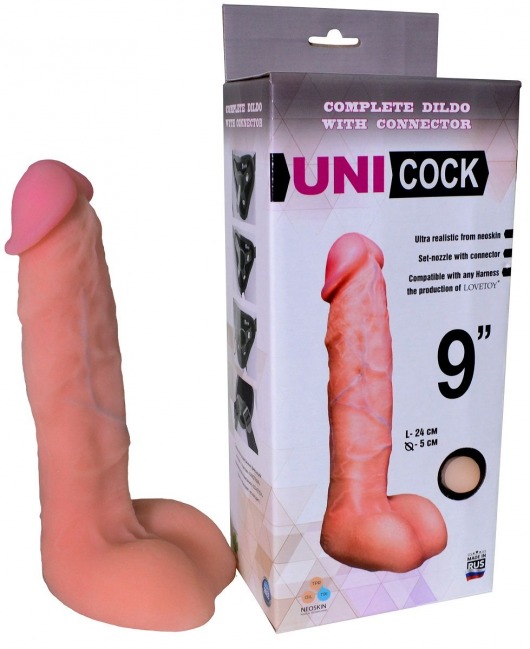 Фаллическая насадка Харнесс UNICOCK 9  - 24 см. - LOVETOY (А-Полимер) - купить с доставкой в Саранске