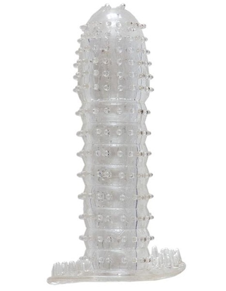 Гелевая прозрачная насадка c шипами - 12 см. - Toyfa Basic - в Саранске купить с доставкой