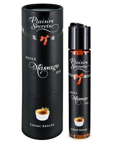 Массажное масло с ароматом крем брюле Huile de Massage Gourmande Creme Brulée - 59 мл. - Plaisir Secret - купить с доставкой в Саранске