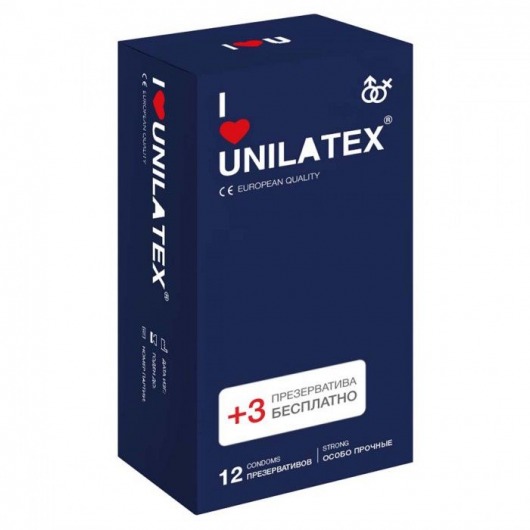 Ультрапрочные презервативы Unilatex Extra Strong - 12 шт. + 3 шт. в подарок - Unilatex - купить с доставкой в Саранске