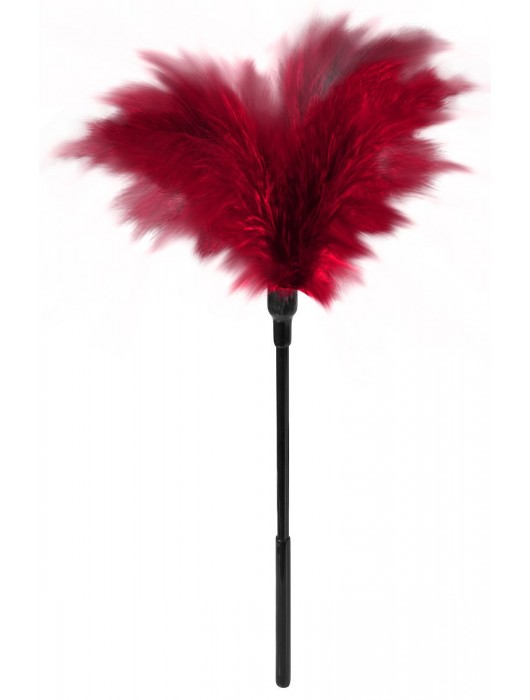 Пластиковая метелочка с красными пёрышками Small Feather Tickler - 32 см. - Blush Novelties - купить с доставкой в Саранске