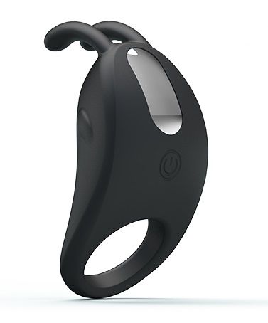 Чёрное эрекционное кольцо с вибрацией Rabbit Vibrator - Baile - в Саранске купить с доставкой