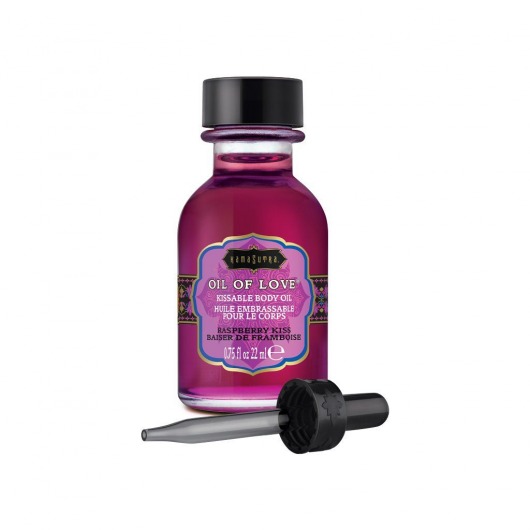 Масло для ласк с ароматом малины Oil of Love Raspberry Kiss - 22 мл. - Kama Sutra - купить с доставкой в Саранске