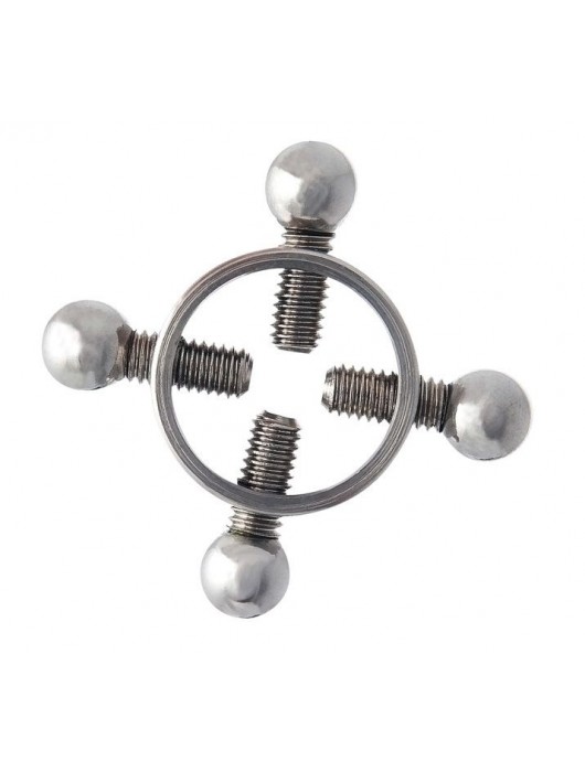 Серебристые зажимы для сосков на винтах - ToyFa - купить с доставкой в Саранске