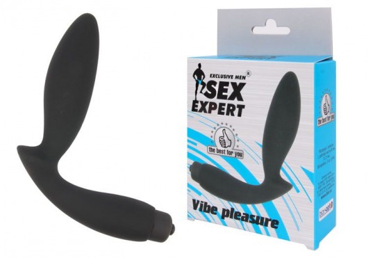 Чёрный вибростимулятор простаты Sex Expert Vibe Pleasure - Sex Expert - в Саранске купить с доставкой